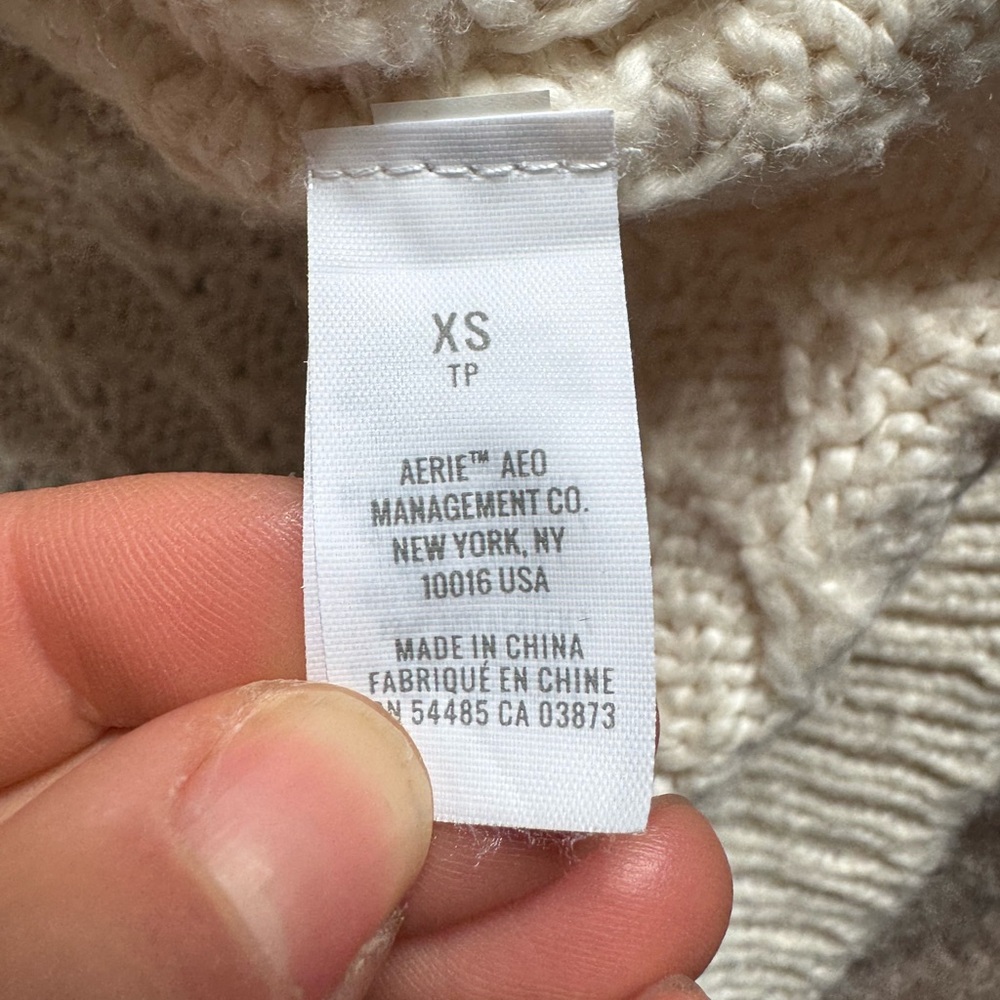 Cozy Cream Aerie Cotton Blend Sweater - Picture 6 of 15
